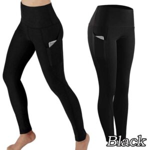Women Seamless Elastic Yoga Pants Female High Waist Solid Color Pocket Leggings Fashion Casual Workout Sport Joggers Gym Tights - Image 3