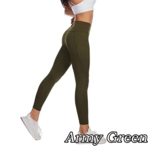 Women Seamless Elastic Yoga Pants Female High Waist Solid Color Pocket Leggings Fashion Casual Workout Sport Joggers Gym Tights - Image 5