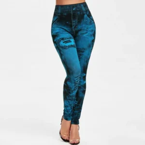 Women Imitation Jeans Stretch Leggings Fashion Sexy Slim Push Up Lady Gym Leggings Causal Simple High Waist Streetwear Leggings - Image 5